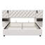 Beige Velvet Ottoman Bed With Integrated Nightstands, Reading Lights & USB-C Charging, European Double (140X200cm) & King (160X200cm) -981046832