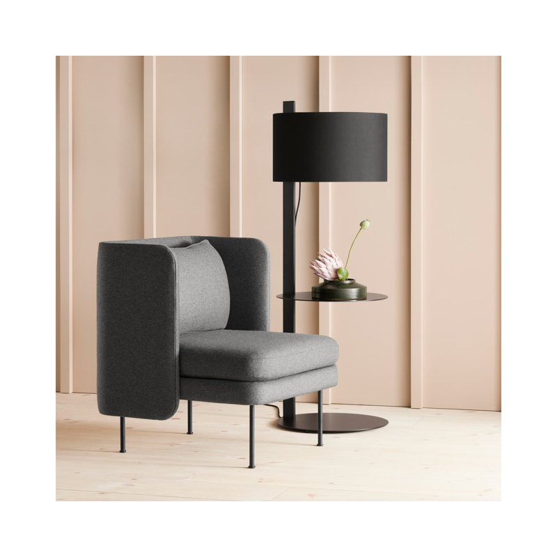 Note Tray Table Floor Lamp, Light Gray