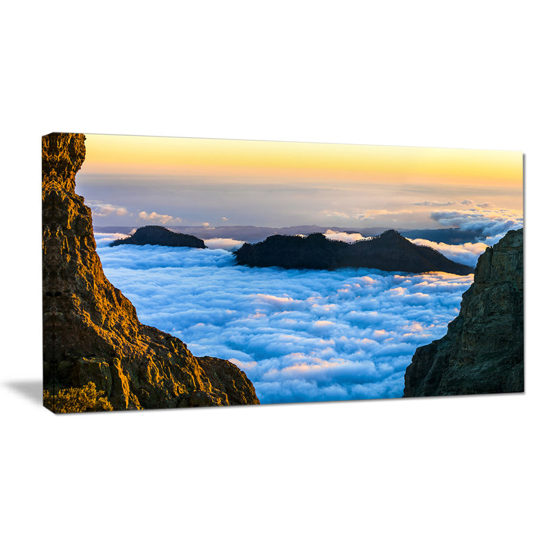 « gran canaria coucher de soleil over clouds », reproduction de photo sur toile tendue, H 16 po x l 32 po x P 1 po