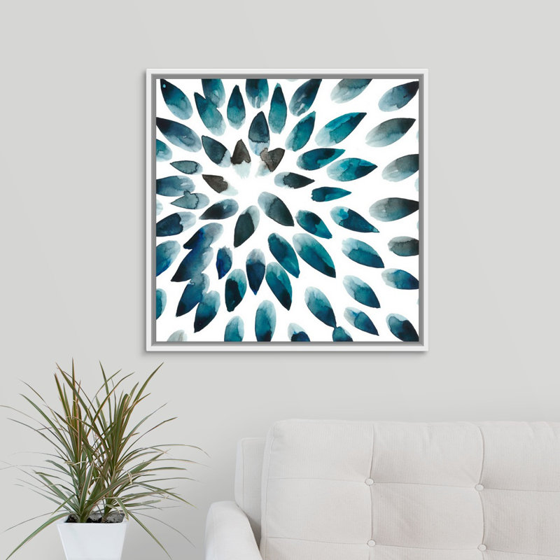 « eaux douces » par the novogratz-painting on toile, Cadre flottant blanc, H 24 po x l 24 po x P 1,25 po