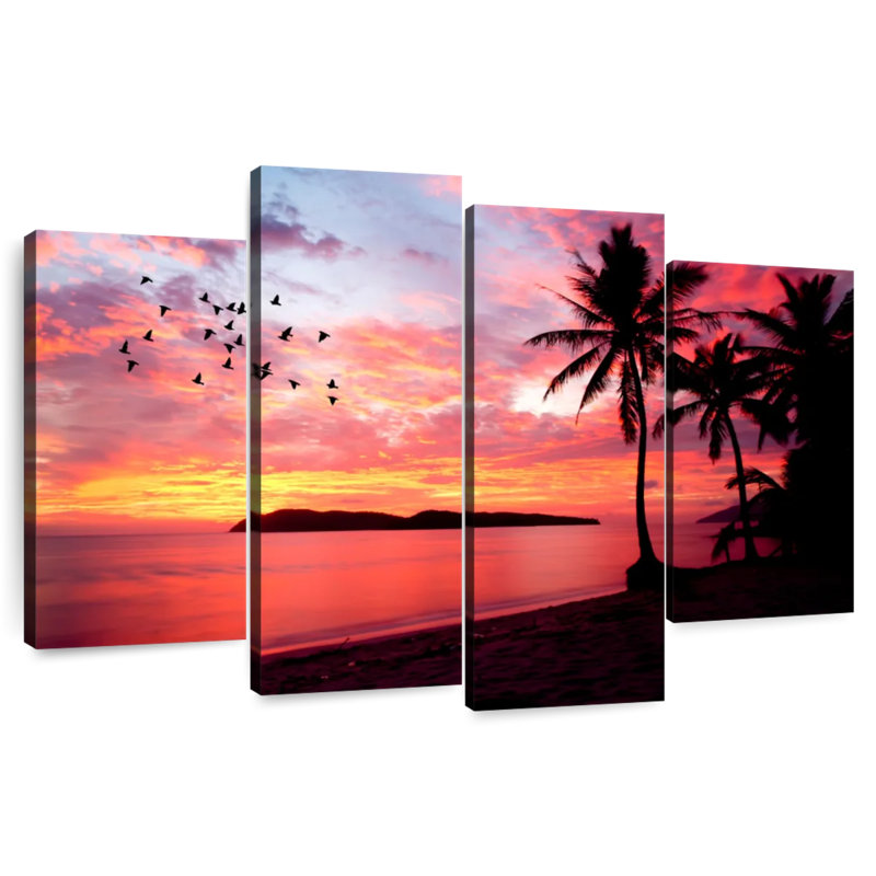 Gillard Red Tropical Gillard, 54" H x 84" W