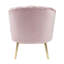 Chaise d'appoint Colla, velours rosé et finition dorée
