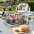 Balch 8 Seat Round Rattan Fire Pit Dining Set - with Lazy Susan