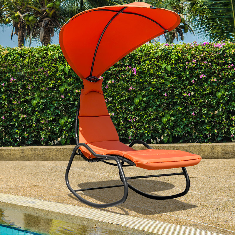 Chaise longue avec support Rowley, Orange