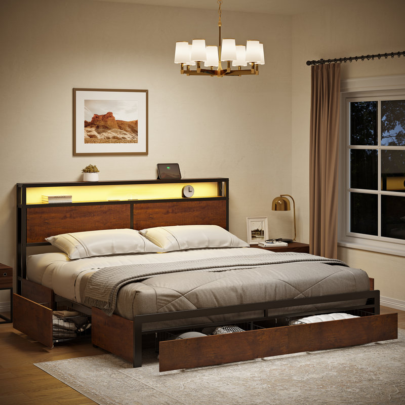 Antioch Bed, King, Brown