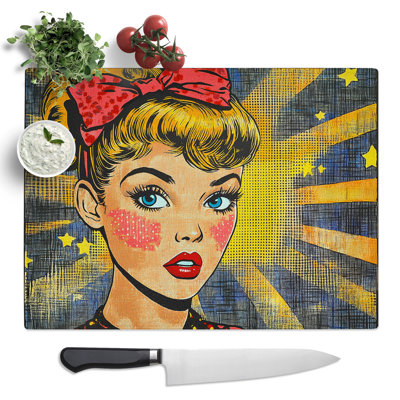 American Pop Art Vol.5  Glass Chopping Board