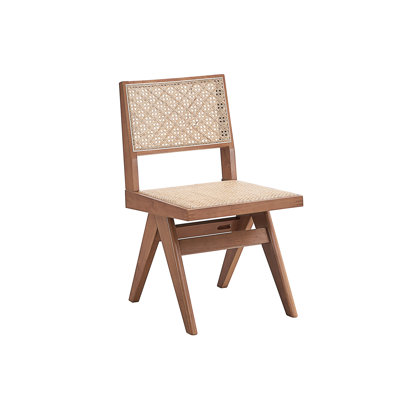 Velentina Rattan & Natural Finish Side Chair (Set Of 2)