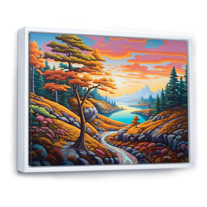 Mountain View Dreams sur impression sur toile, Cadre flottant blanc, H 34 po x l 44 po x P 1,5 po