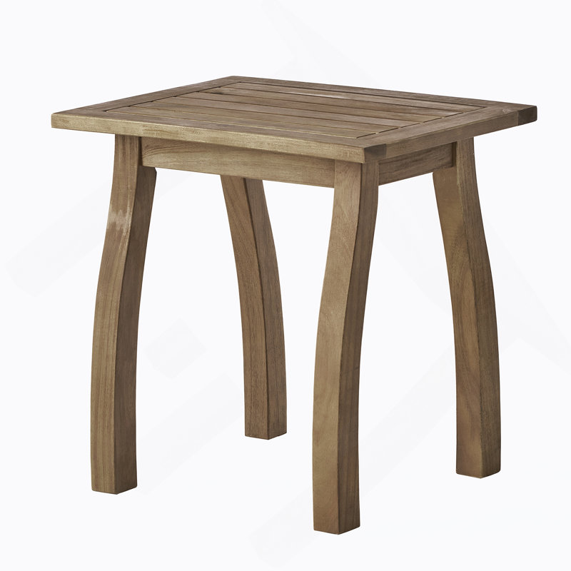 Acacia Wood Accent Side Table In Natural Stained, Weather-Resistant Rectangular End Table For Patio, Garden, Lawn, And Living Room(Natural Stained)