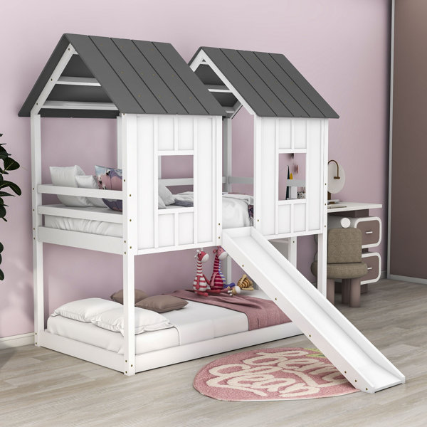 Harper Orchard Ohlson Kids Twin Over Twin Bunk Bed | Wayfair