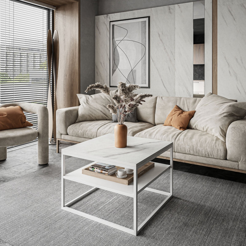 Aaliyana Coffee Table with Storage, White