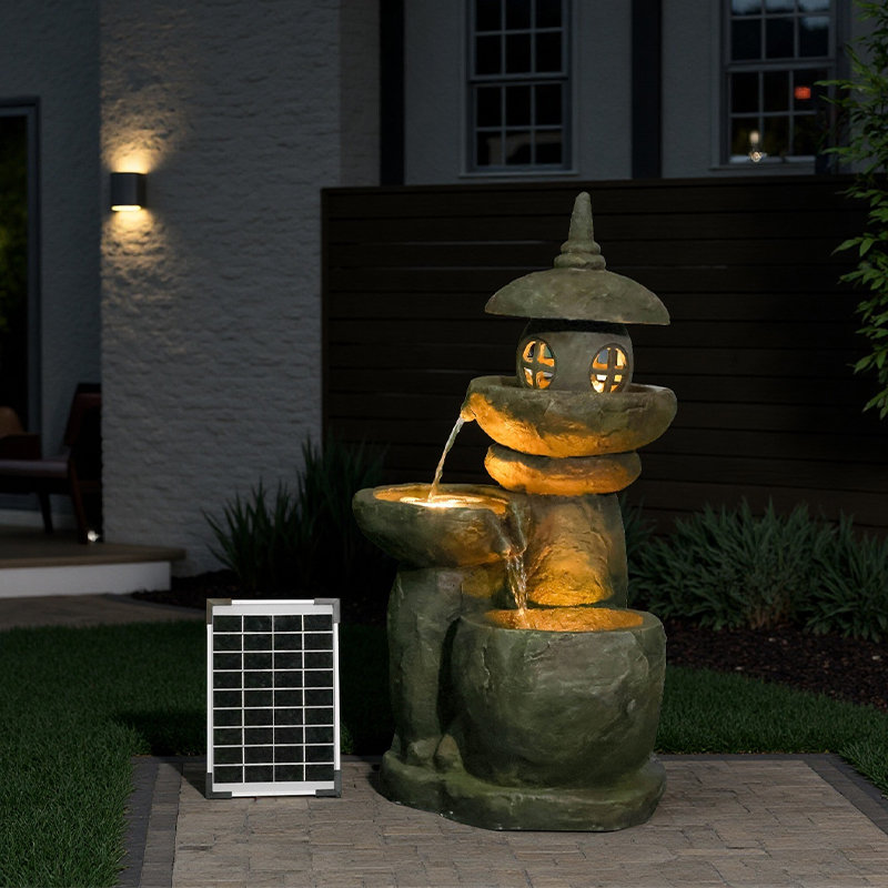 Handcrafted Floor Fountain with Lights