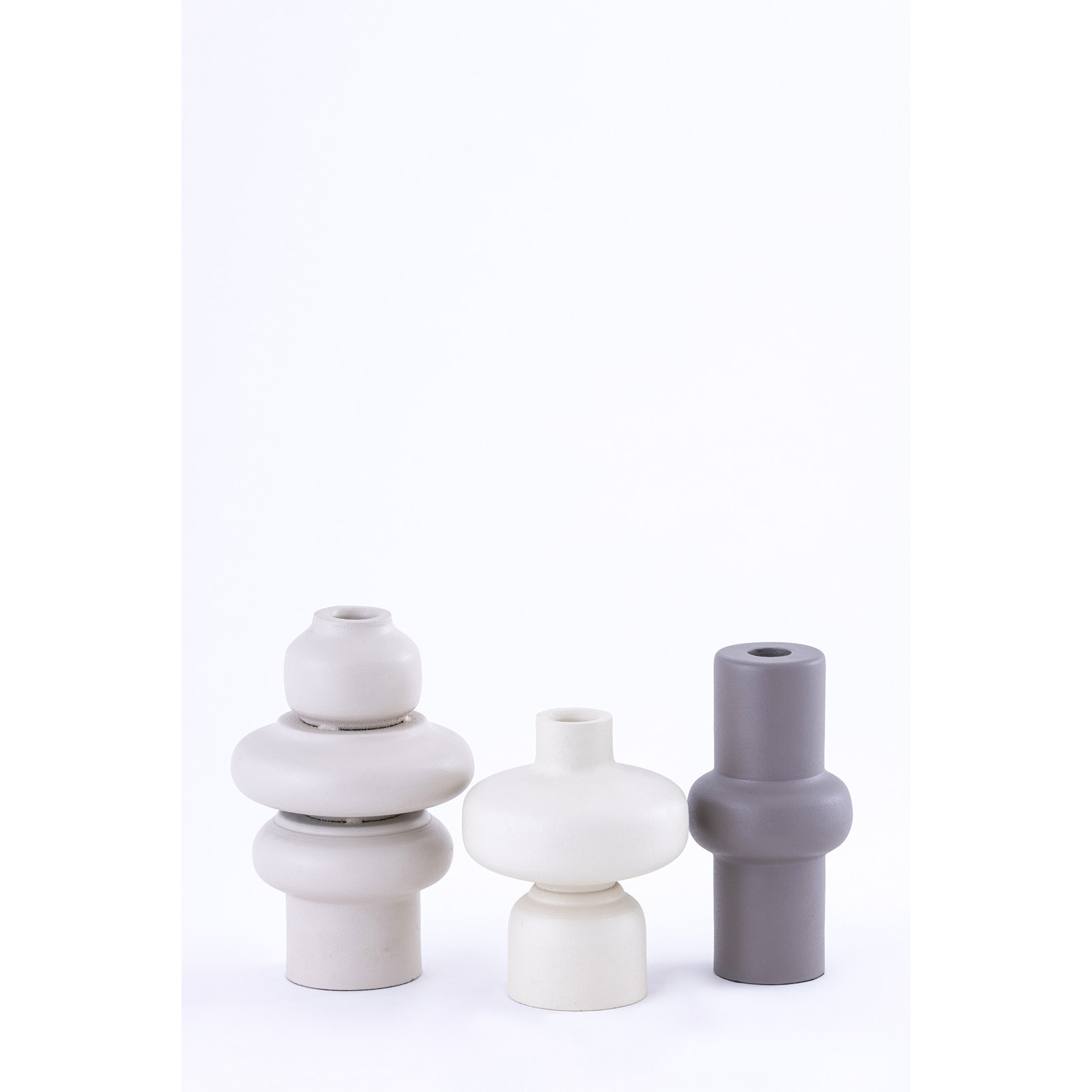 Iron Candle Holder Small White