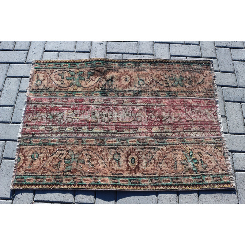 Handmade Turkish Oushak Carpet In Brown For Wall Hanging Or Entryway