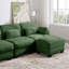 Canapés d'angle à compression, canapé moderne modulaire en chenille verte pour la maison