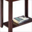 Table basse en bois de cerisier foncé avec plateau en marbre - peu encombrante pour le salon Fonctionnel