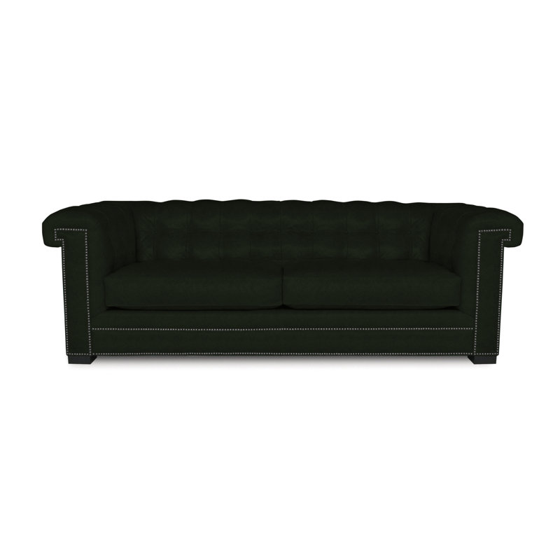 Surrey Leather Sofa, Smoke Amadeus Genuine Leather, Espresso