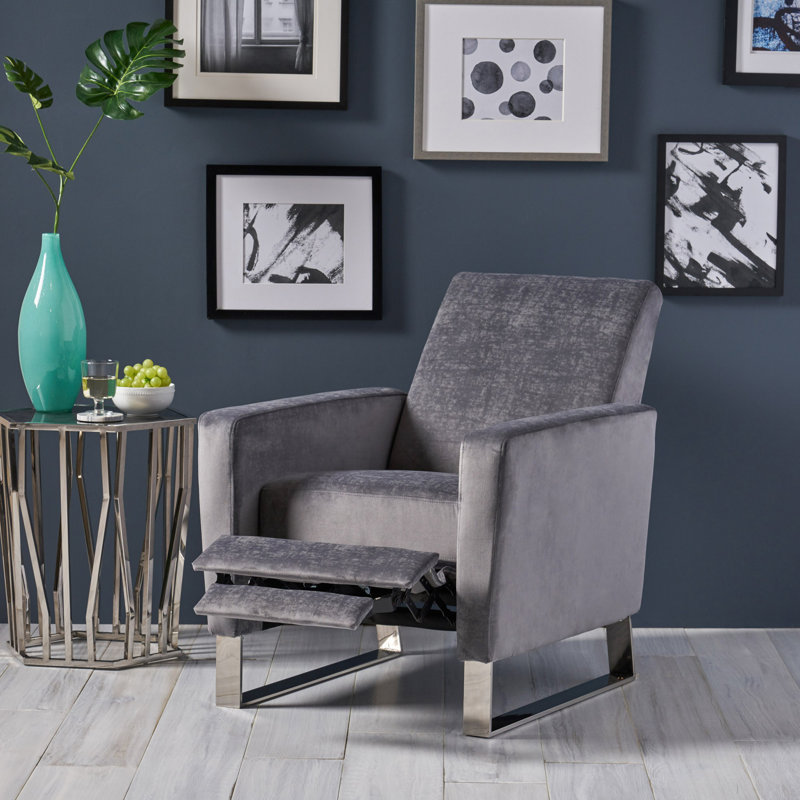 Cesilie Recliner, Velvet, Gray