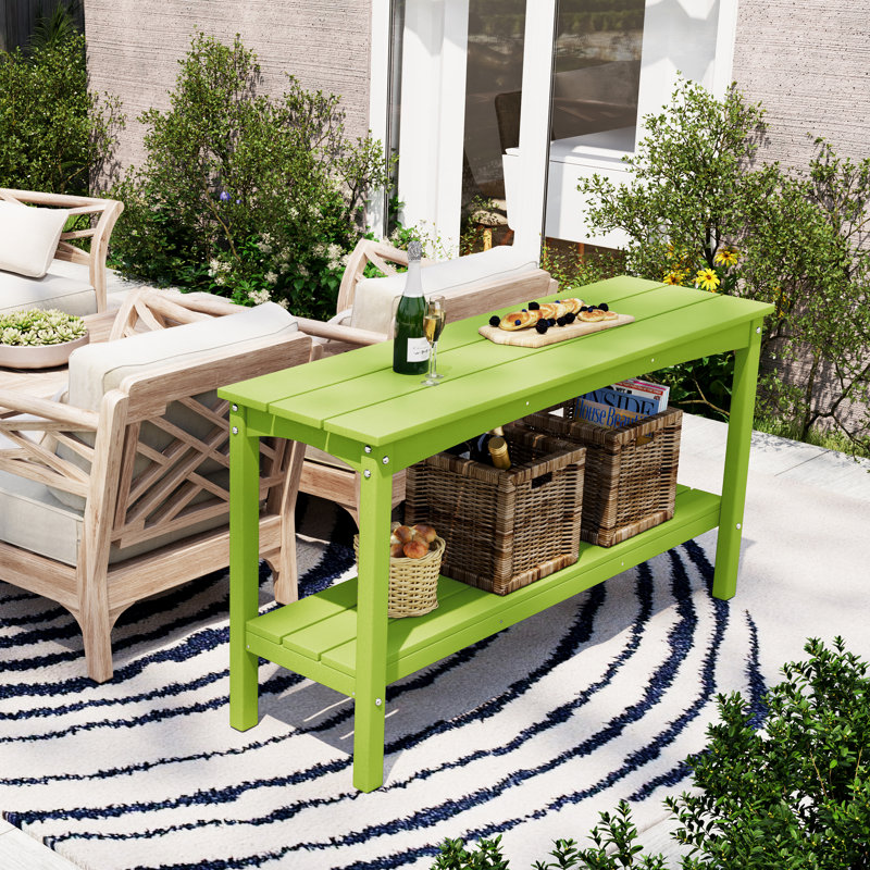 Armentha 55.5" W Outdoor Buffet Table, Lime