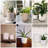 Set of 2 Modern Honeycomb Embossed Ceramic Planter Pots - 4" & 6" with Drainage Hole and Saucer