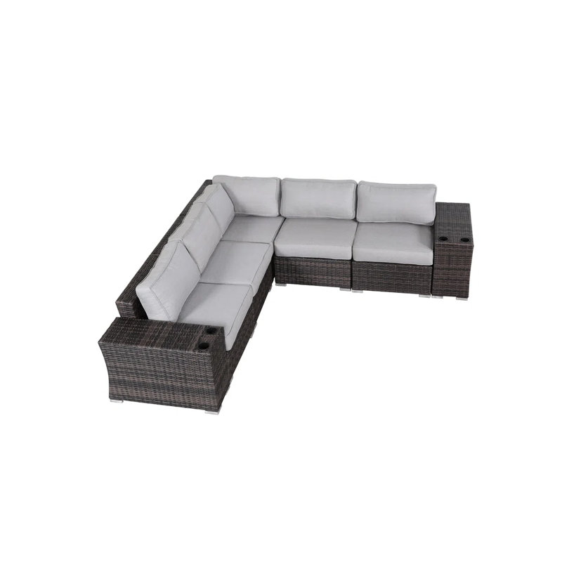 Ensemble de 7 sièges avec housses de protection contre les intempéries, les coussins et l'entretien facile pour les sections modulaires réversibles entièrement assemblées de la cour arrière