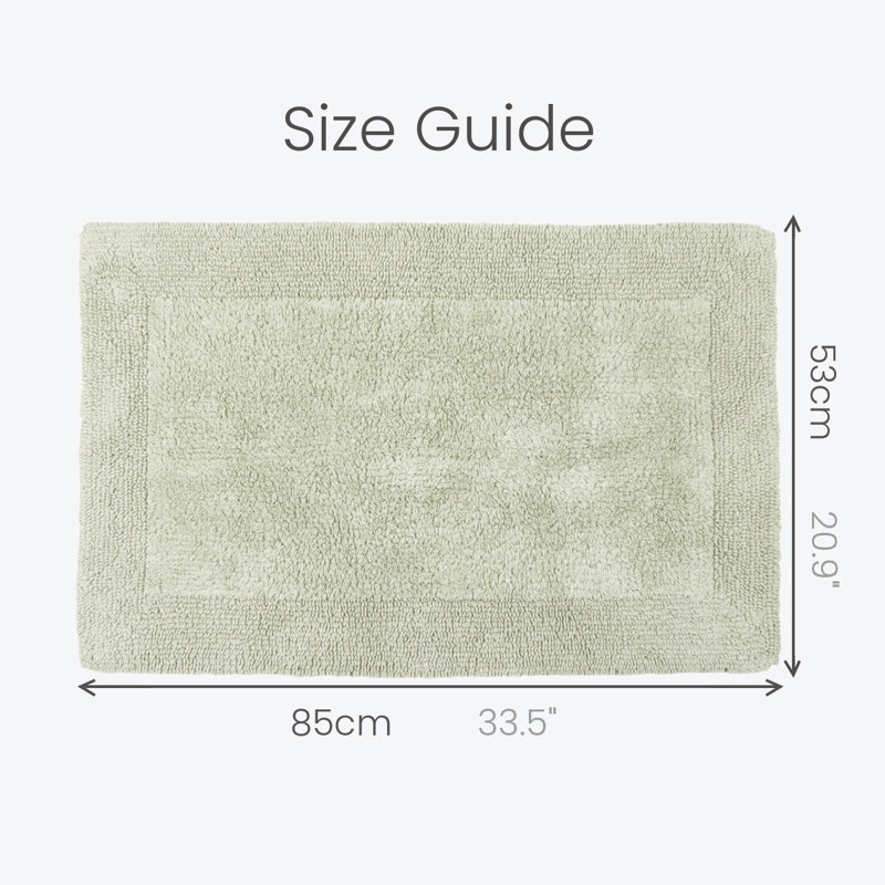 Ruthann Cotton Reversible Bath Mat, Sage Green