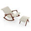 Fauteuil inclinable berçant en bois de frêne massif de 40 po de largeur avec repose-pieds (avec 2 repose-pieds)