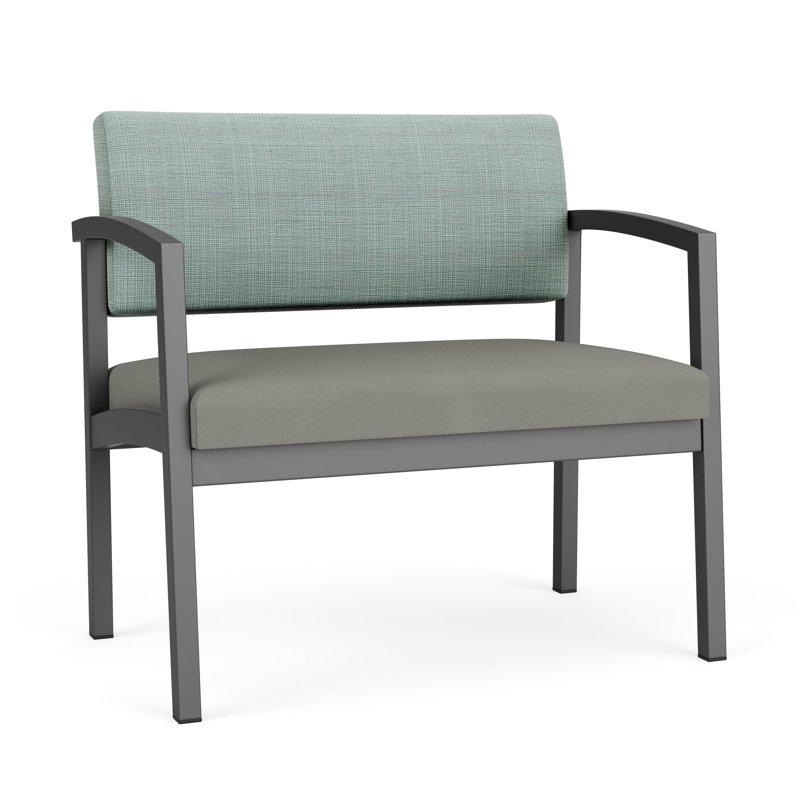 Chaise en acier Lenox, Gris anthracite, Chambray Seafoam/Patriot Plus Dove