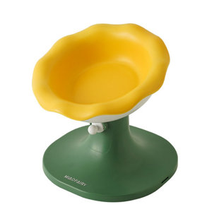 FairyLand Flower-Shaped Adjustable Elevated Cat Bowl – Tilted Design Stops Vomit, Perfect for Food & Water