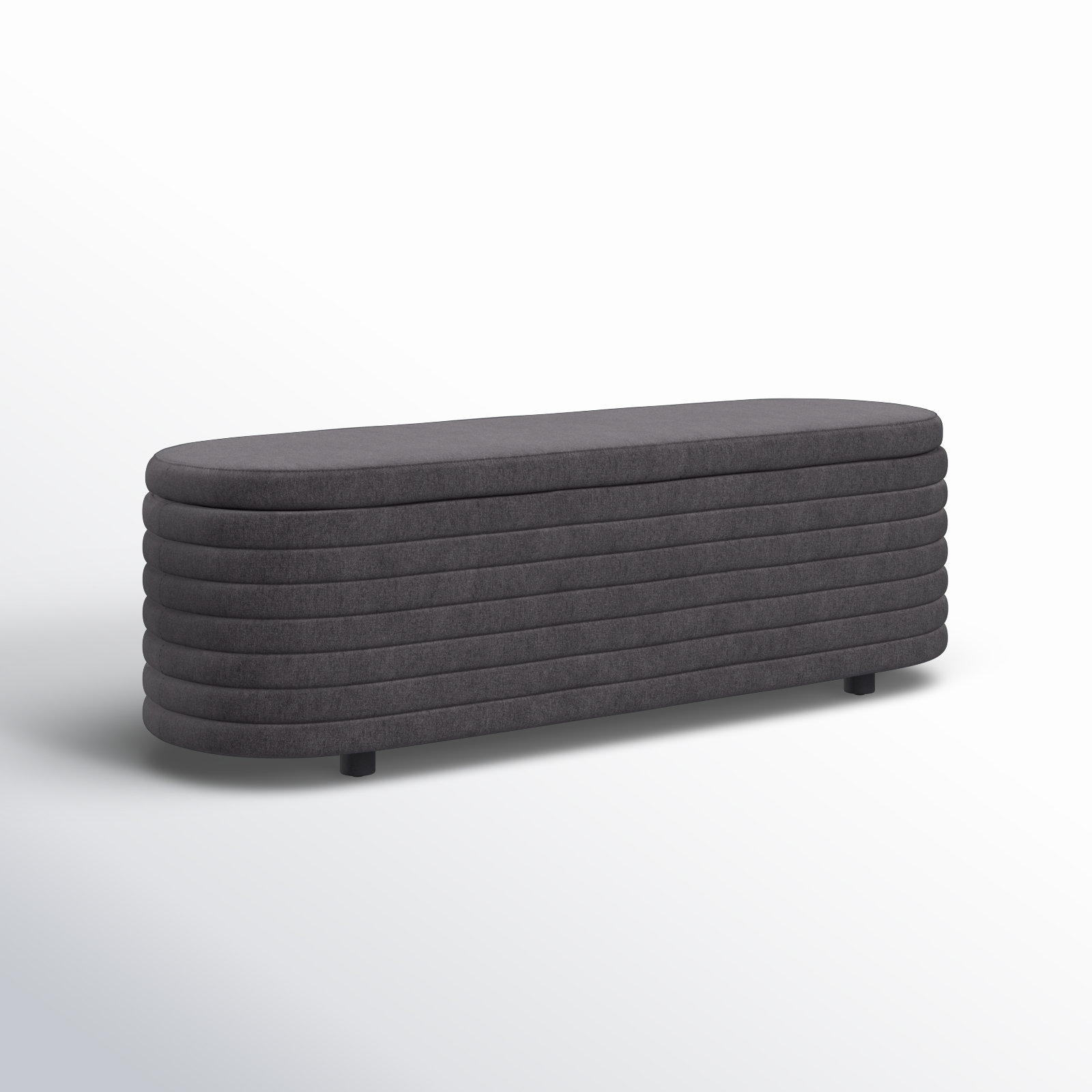 Delray 60" Linen Bedroom Bench, Charcoal Boucle