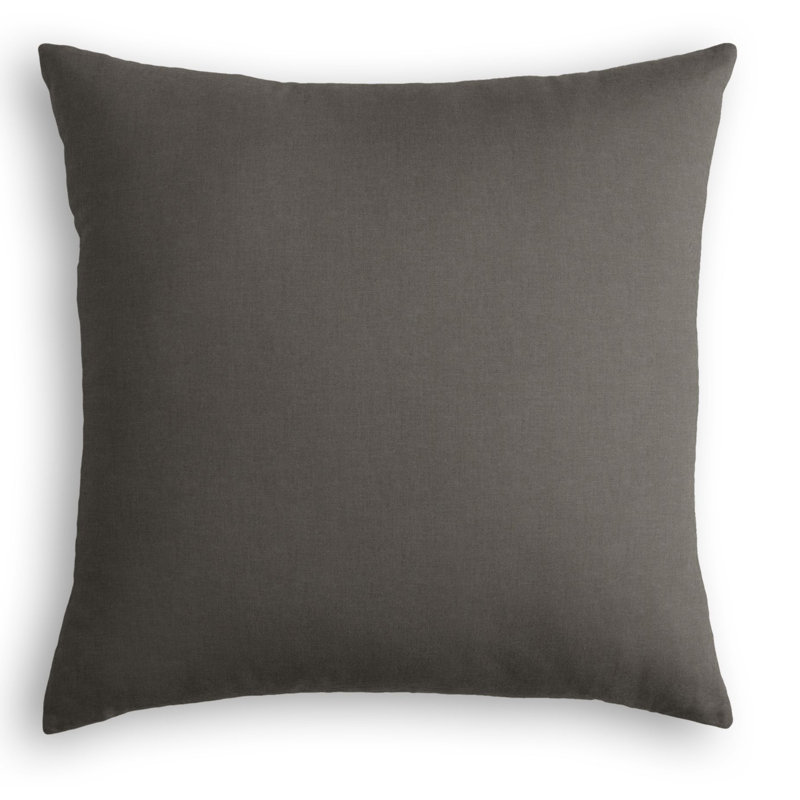 Housse de coussin carrée, 24 po x 24 po, Gris foncé, Duvet
