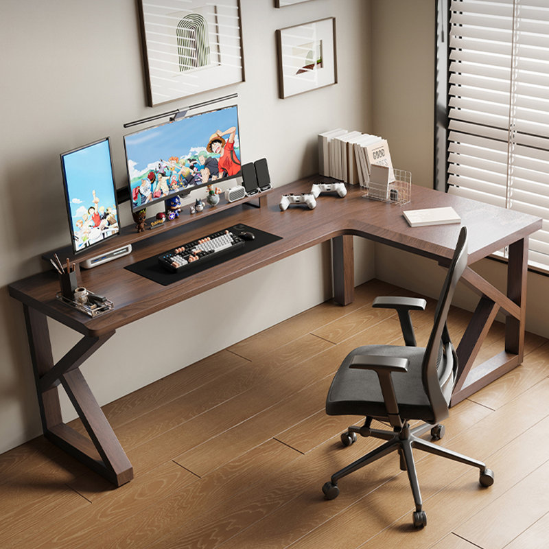 Bureau d'écriture en bois massif de couleur noyer clair