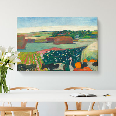 Haystacks In Brittany by Paul Gauguin - Wrapped Canvas Painting