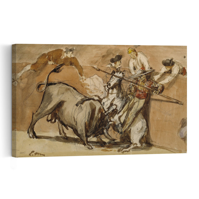 " Bullfight, 1865 Impressionist Abstract Contemporary Bull Horse Wall Art Print " by Edouard Manet, H 40 po x l 60 po