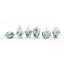 6 Piece Porcelain Jar and Egg Finial Ornament Set