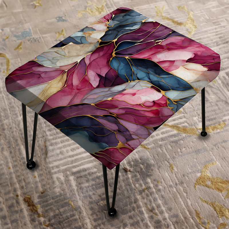 Bohemian Flair Marble Mosaic - Repose-pieds rectangulaire en marbre