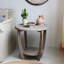  Table de bout en bois rustique avec tablette de rangement, finition gris rétro