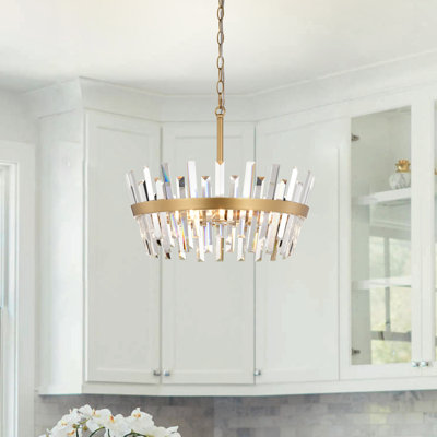 Lustre rond en cristal prisme 18,5 po Miara