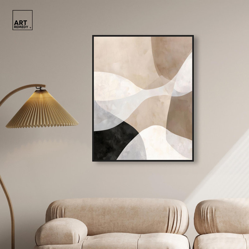 Impression sur toile Earthy Overlays II par Art Remedy, cadre noir, 30 x 36, H 37 po x l 31 po, Structure noire