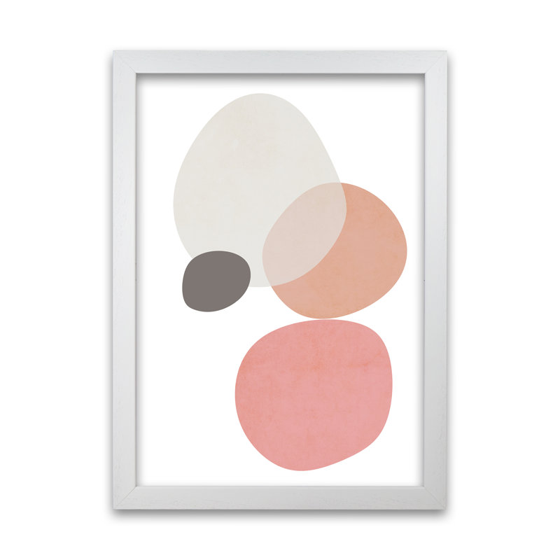 Pink And Grey Nursery B - Print, 42cm H x 30cm W x 3cm D, White Frame