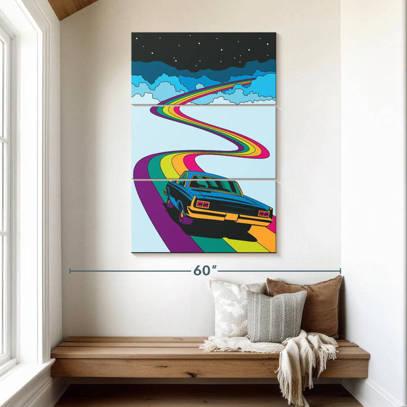 Voiture Rainbow Road, H 50 po x l 32 po