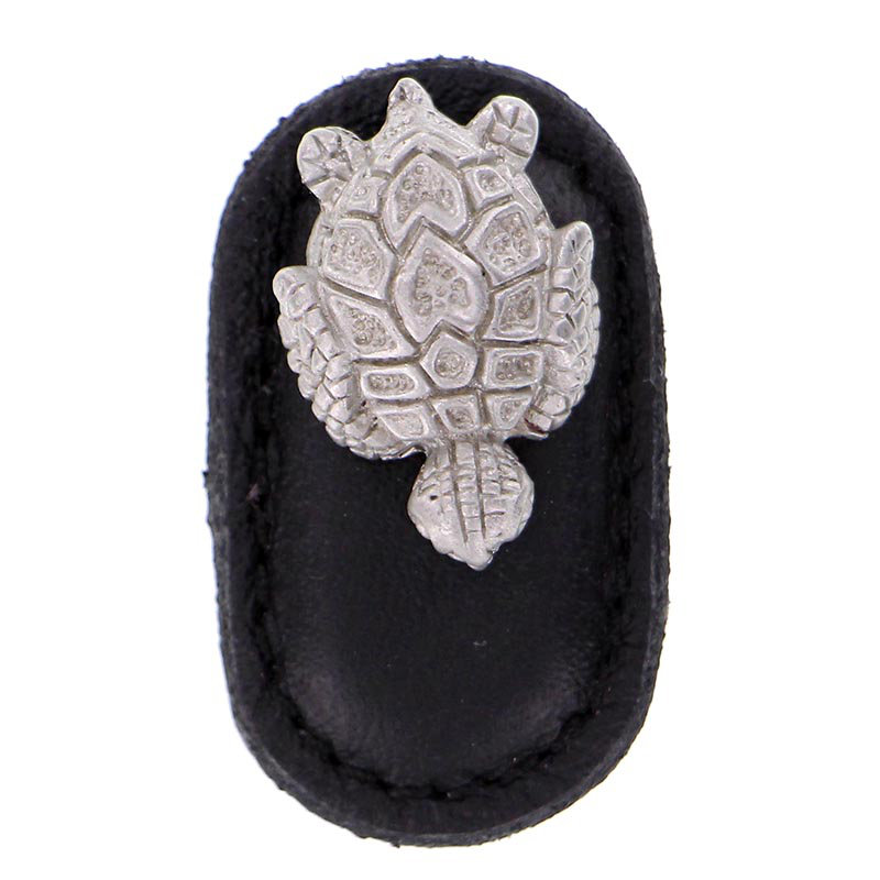 Poignée fantaisie Pollino, Noir, Nickel satiné