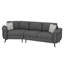 Canapé 111 places rembourré 3 places avec 2 coussins imprimés, canapé incurvé en chenille avec pieds en métal pour le salon, appartement-454470220