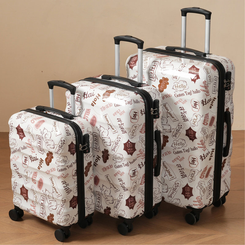 Ensemble de valises 3 pièces - Valises rigides avec roulettes pivotantes et verrou TSA, léger et durable PC + ABS, conception extensible brillante et vibrante pour le voyage (20 po / 24 po / 28 po)