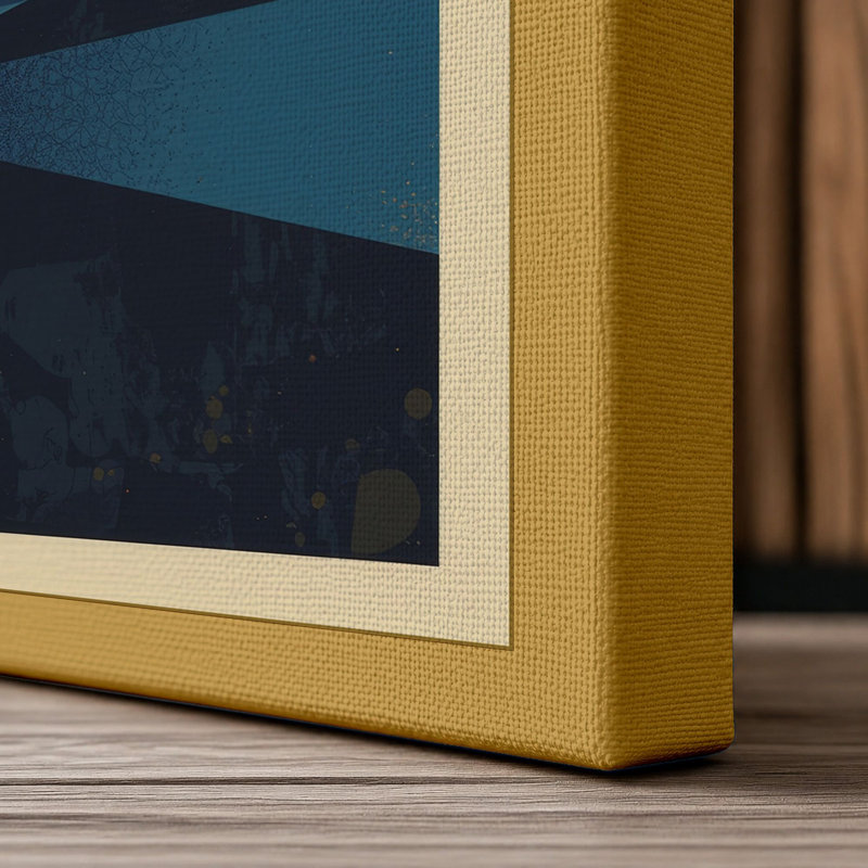 Horizon at Dusk Mid-Century - Wrapped Canvas, 36x24 - 91.4 x 61.0 cm, Ochre Border