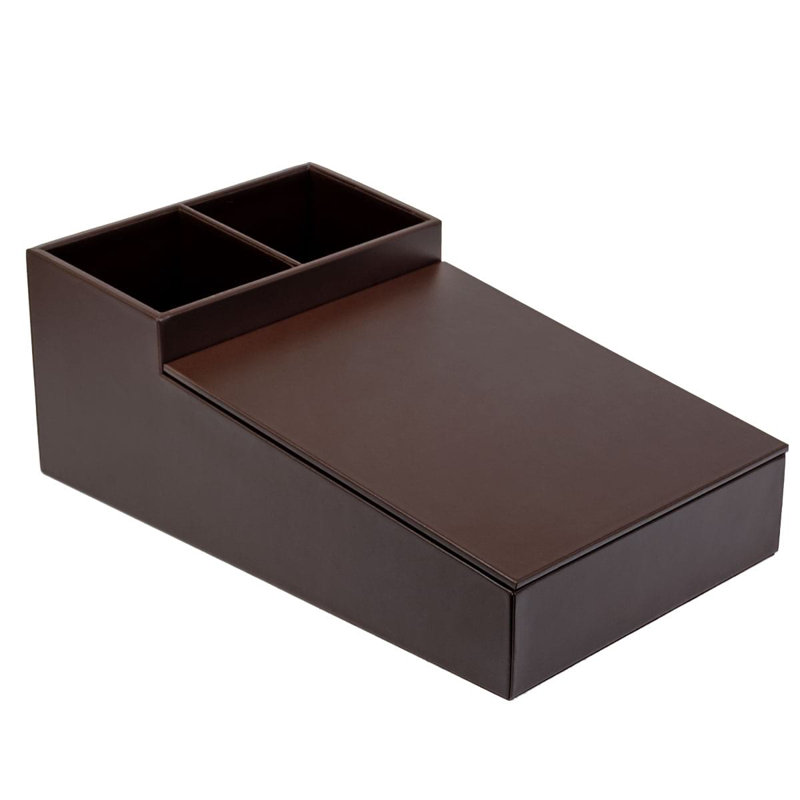 Rangement pour condiment à café dacasso en similicuir, Brun chocolat