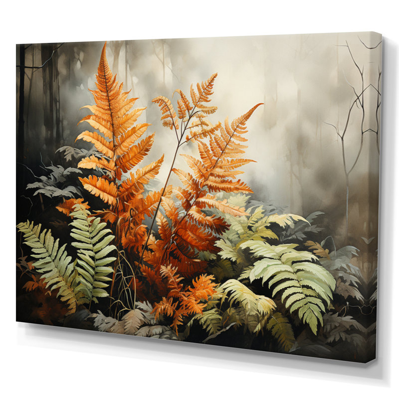 " Ferns Amber Reflections ", H 12 po x l 20 po x P 1 po, Toile tendue