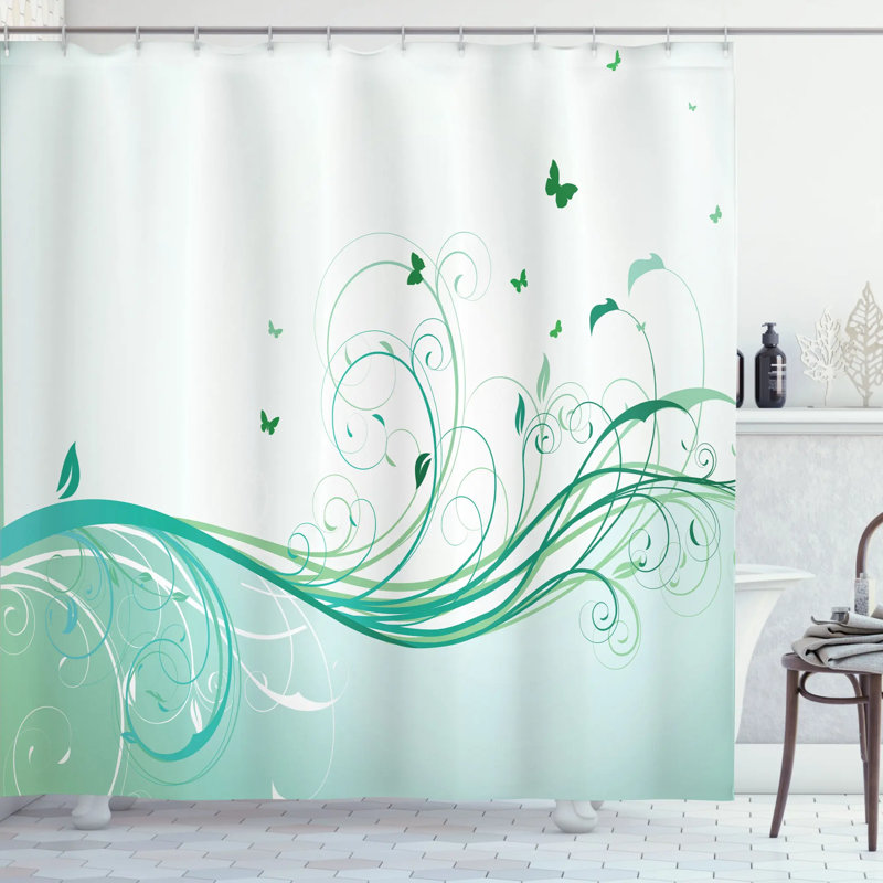 Ensemble de rideau de douche + crochets, H 75 po x l 69 po
