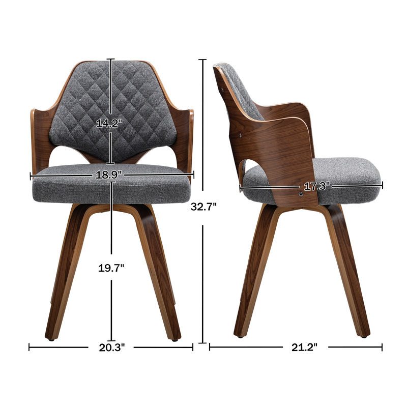 Chaise pivotante Khloemae, Gris foncé
