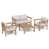 Coussin beige / structure en teck est en rupture de stock